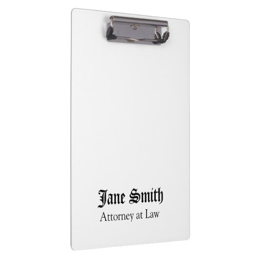 Cute Attorney at Law Personalized Name Clipboard  Klembord (Rechts)