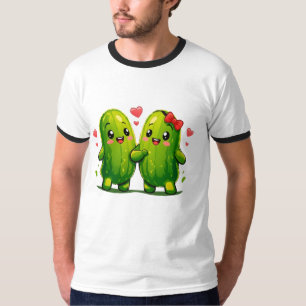 Cute Augurk Koppel Grappige Kawaii Augurken T-Shir T-shirt