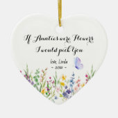 Cute auntie personalized keepsake floral keramisch ornament (Voorkant)