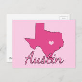 Cute Austin Texas Girl Pink Briefkaart (Voorkant / Achterkant)