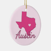Cute Austin Texas Girl Pink Keramisch Ornament (Rechts)