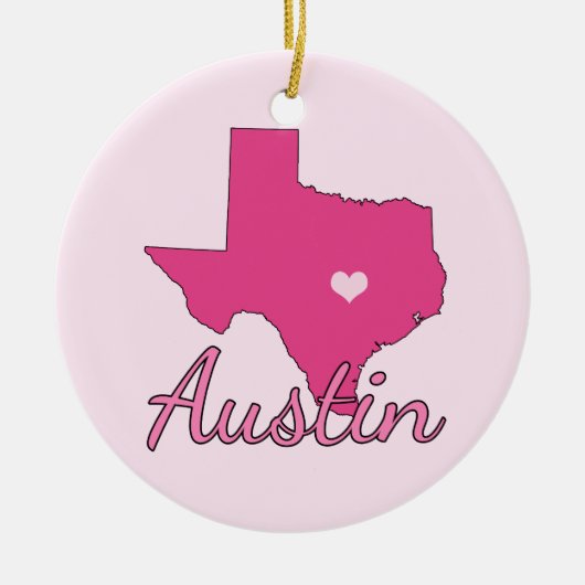 Cute Austin Texas Girl Pink Keramisch Ornament (Voorkant)