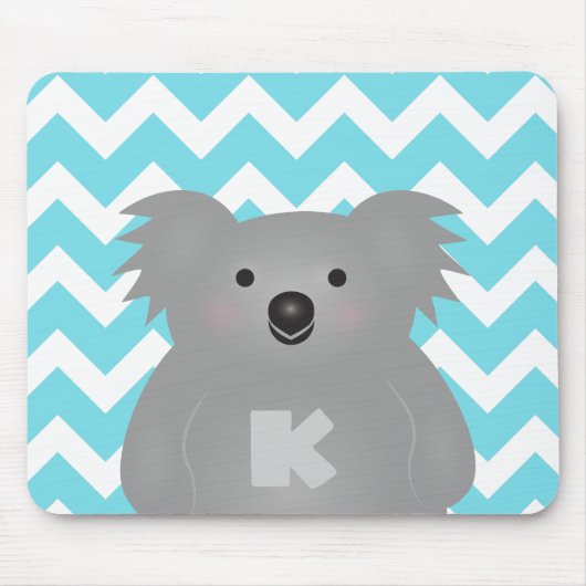 Cute Australia Baby Koala Beer Monogram Muismat (Voorkant)
