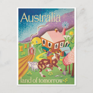 Cute Australia Boerderij Travel Briefkaart