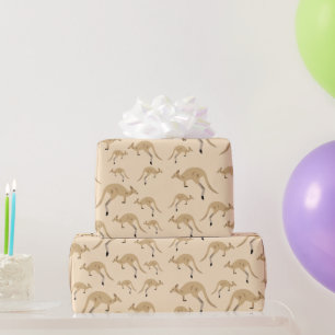 Cute Australian Kangaroo Pattern Cadeaupapier