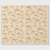Cute Australian Kangaroo Pattern Cadeaupapier (Vlak)