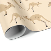 Cute Australian Kangaroo Pattern Cadeaupapier (Rol Hoek)
