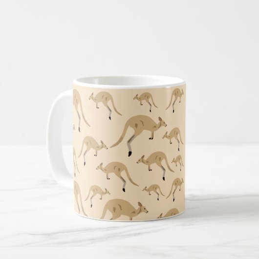 Cute Australian Kangaroo Pattern Koffiemok (Voorkant links)