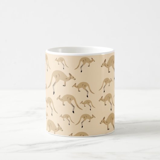 Cute Australian Kangaroo Pattern Koffiemok (Center)