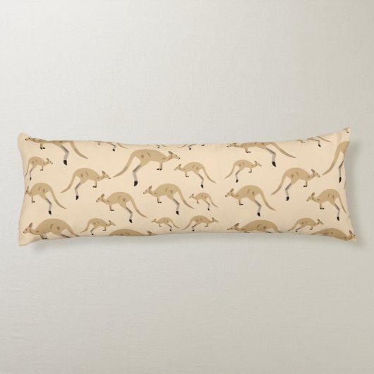 Cute Australian Kangaroo Pattern Lichaamskussen (Achterkant)