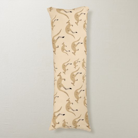 Cute Australian Kangaroo Pattern Lichaamskussen (Voorkant Verticaal)