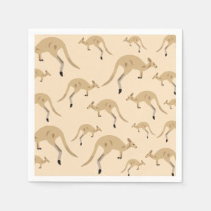 Cute Australian Kangaroo Pattern Servet