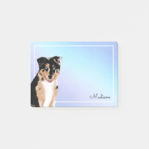 Cute Australian Shepherd Pastel Ombre Name Post-it Post-it® Notes