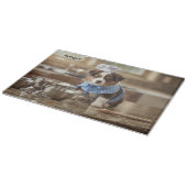 Cute Australian Shepherd Personalized Snijplank (Hoek)