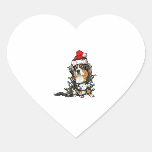 Cute Australian Shepherd Santa Kerstboom Ligh Hart Sticker