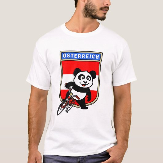 Cute Austria Cycling Panda T-shirt (Voorkant)