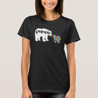 Cute Autism Awareness Pepaw Beer Family Autistic T-shirt