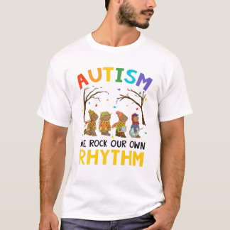 Cute Autism Awareness We Rock Our Ewn Rhythm Anima T-shirt