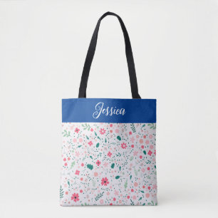 Cute Autumn Colorful Illustral Floral Pattern Draagtas