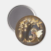 Cute Autumn Fairy with Glowing Flowers Magneet (Voorkant / Achterkant)