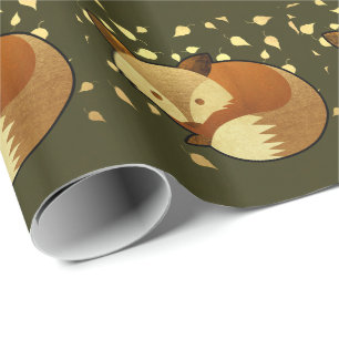 Cute Autumn Fox Cadeaupapier