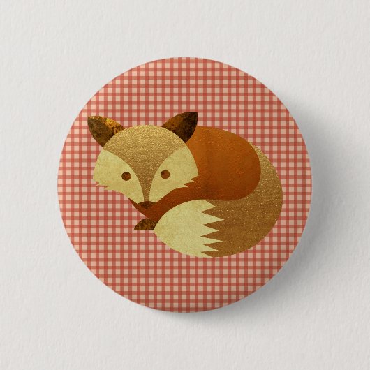 Cute Autumn Fox Ronde Button 5,7 Cm (Voorkant)