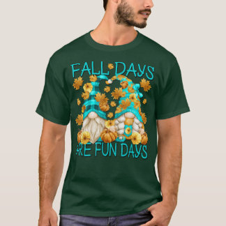 Cute Autumn Gnome Couple for Gardener Funny Herfst T-shirt