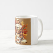 Cute Autumn Golden Retriever mug (Devant droit)