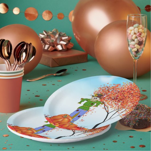 Cute Autumn Scarecrow Paper Bord (Multi)