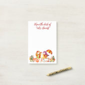 Cute Autumn Time Fun Playmates Post-it® Notes (Op bureau)