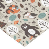 Cute Autumn Woodland Animals Pattern Korte Tafelloper (Hoek)