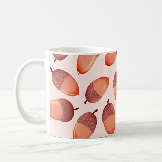 Cute Autumnal Herfst Acorn Pattern Koffiemok (Links)