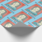 Cute Avatar Birthday Wrapping Paper Cadeaupapier (Hoek)