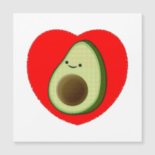 Cute Avocado-Cartoon in het Briefkaart van het rod