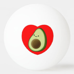 Cute Avocado-Cartoon in het rode hart Pingpongballen