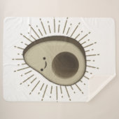 Cute Avocado Cartoon in stijl Sherpa Deken (Voorkant (horizontaal))