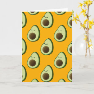 Cute Avocado Cartoon Pattern Kaart