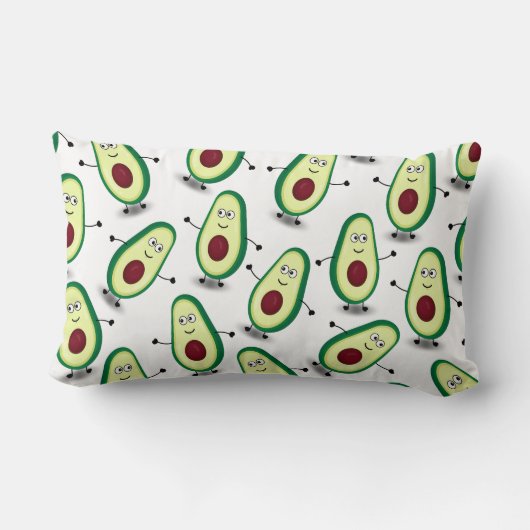 Cute Avocado Cartoon Pattern Pillow Kussen (Achterkant)