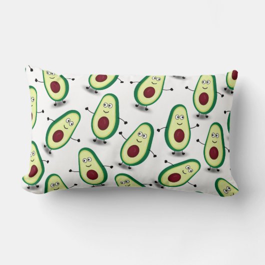 Cute Avocado Cartoon Pattern Pillow Kussen (Voorkant)