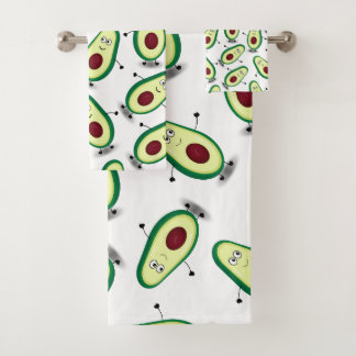 Cute Avocado Cartoon Pattern Towel Set Bad Handdoek