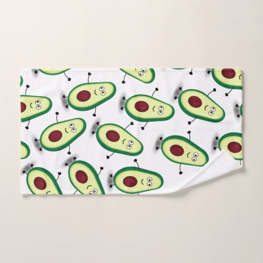 Cute Avocado Cartoon Pattern Towel Set Bad Handdoek (Handdoek)