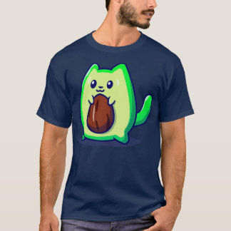 Cute Avocado Cat Cartoon1 T-shirt