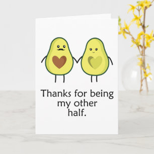 Cute Avocado Couple Jubileum Card Kaart