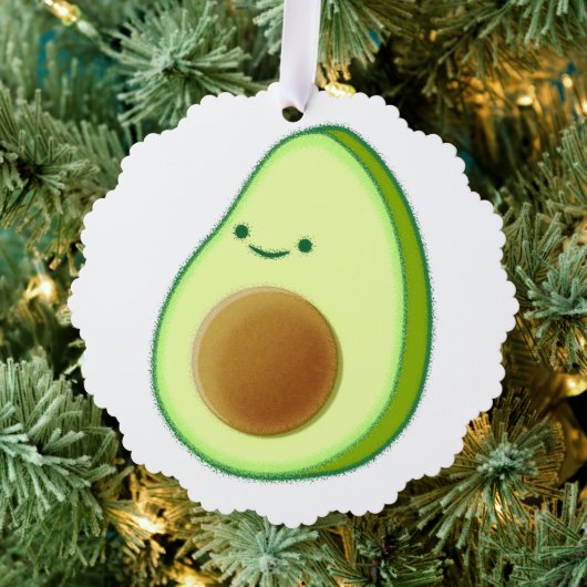 Cute Avocado Drawing Ornament Kaart (Insitu (Drie))