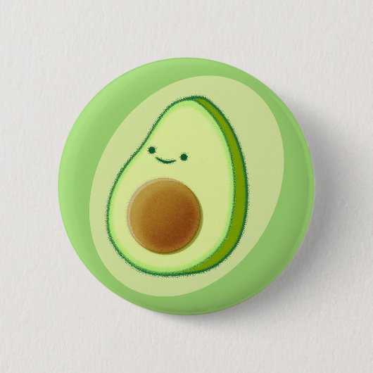 Cute Avocado Drawing Ronde Button 5,7 Cm (Voorkant)