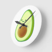 Cute Avocado Drawing Ronde Klok (Hoek)