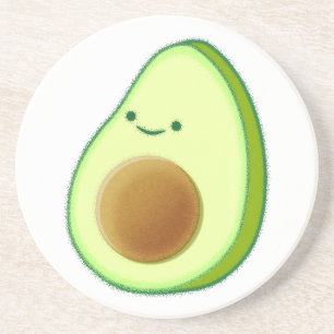 Cute Avocado Drawing Zandsteen Onderzetter