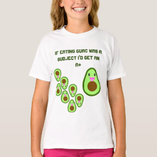 Cute Avocado Guac Funny Kinderen School Joke Girls T-shirt
