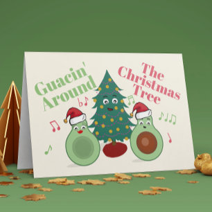Cute Avocado Guacin Autour De La Carte Christmas T