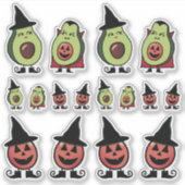 Cute avocado Halloween costume stickers (Devant)